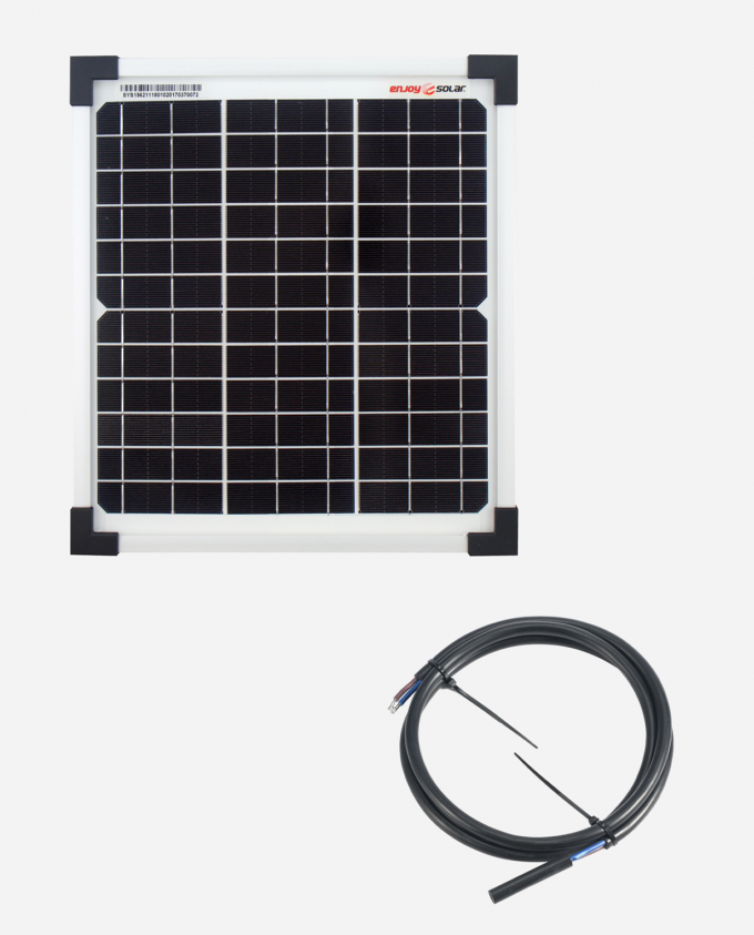 enjoysolar Mono 10W 12V Solarpanel mit 2 adriges Solarkabel 2m 1mm2