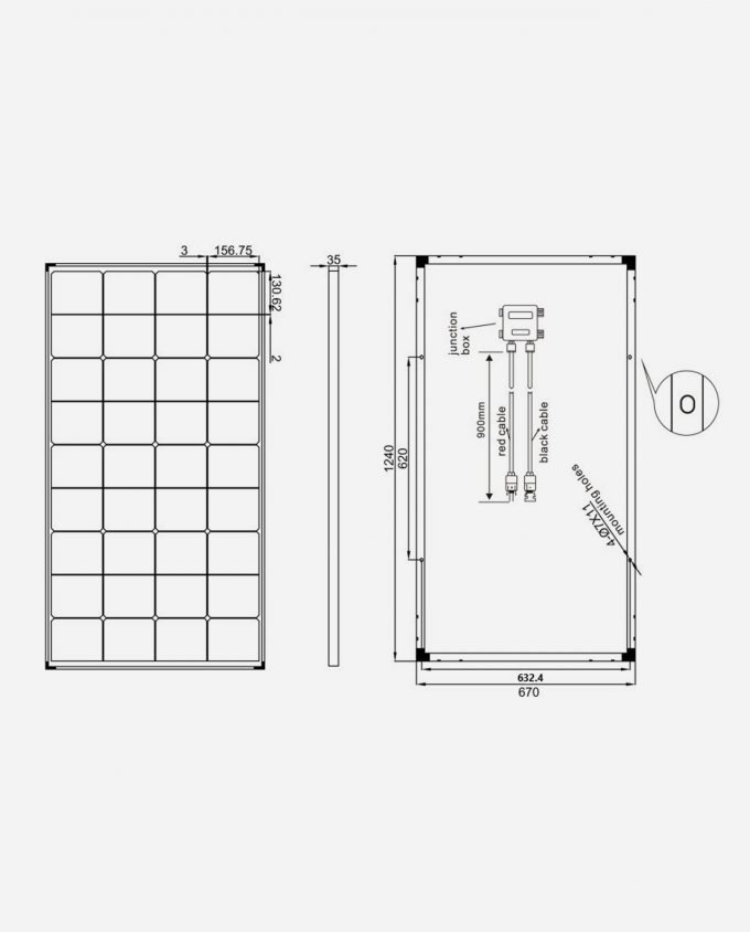 enjoysolar®Monokristallines Solarpanel 150w 12v size