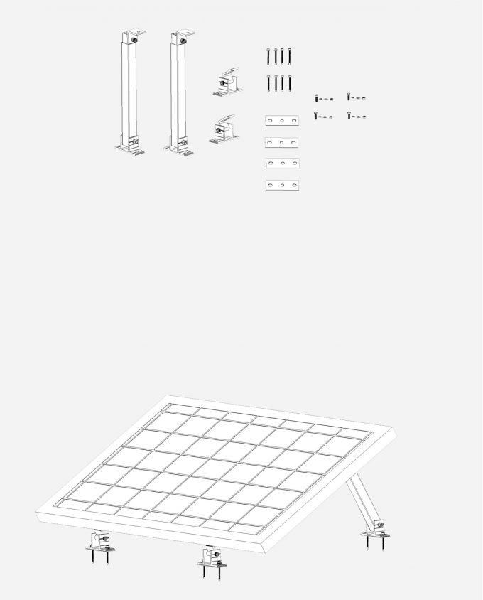 enjoysolar®Master Aluminium-Halterung mit verstellbarem Neigungswinkel 10° -30° back