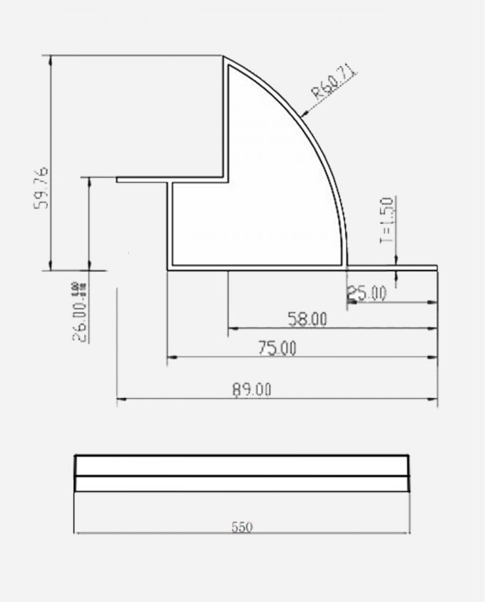 enjoysolar® Aluminium Solarmodul Halterung Verbindung 550mm (schwarz) skizze