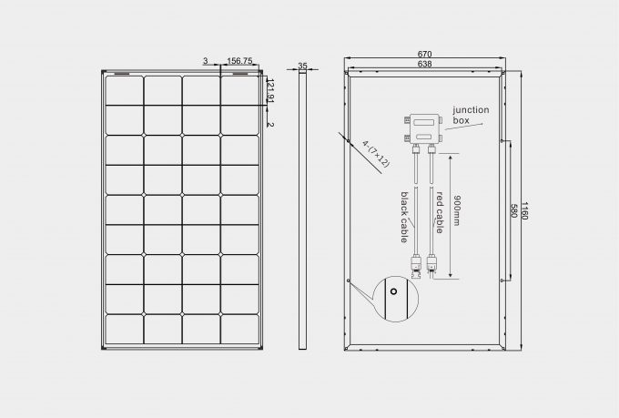 enjoysolar®Monokristallines Solarpanel 140w 12v size